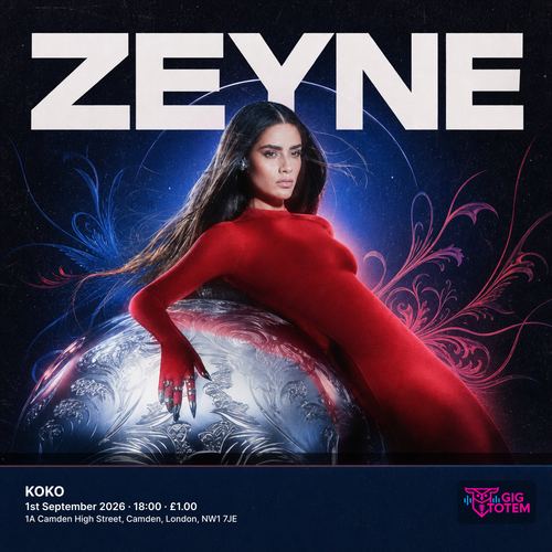 zeyne at KOKO on 1 September 2026 gig poster