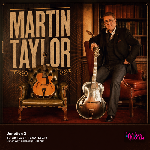 Martin Taylor at Junction 2 on 8 April 2027 gig poster