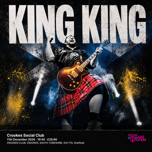 King King at Crookes Social Club on 11 December 2026 gig poster