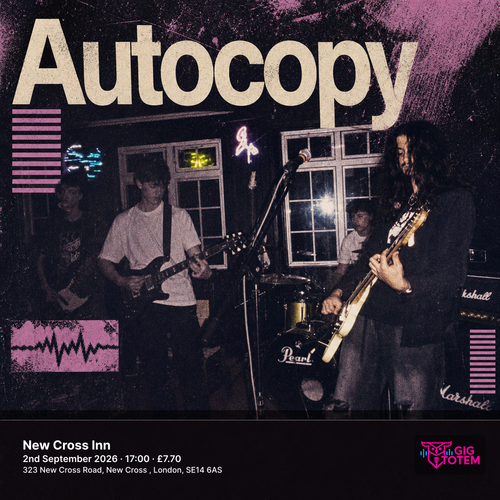 Autocopy at New Cross Inn on 2 September 2026 gig poster