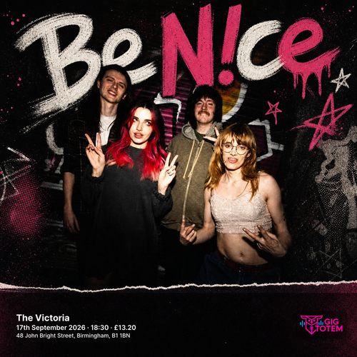 Be N!ce at The Victoria on 17 September 2026 gig poster