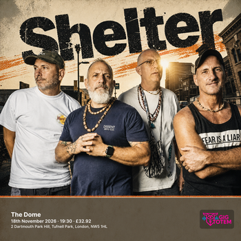 Shelter at The Dome on 18 November 2026 gig poster