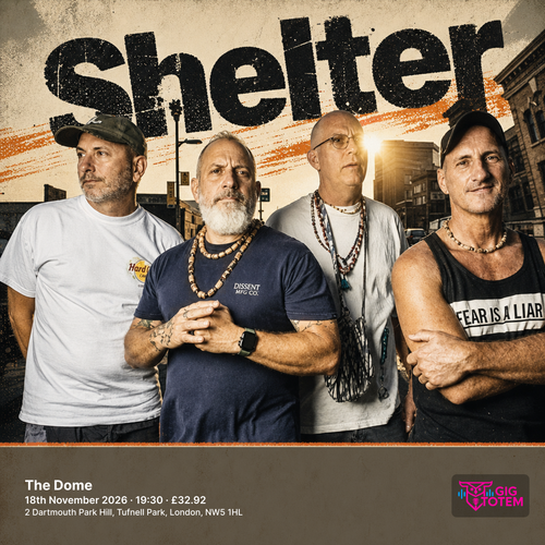 Shelter at The Dome on 18 November 2026 gig poster