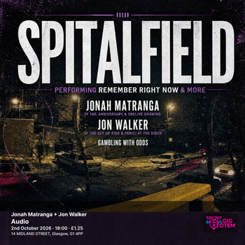 Spitalfield + Jonah Matranga + Jon Walker SPITALFIELD, Mark Rose (of Spitalfield) at Audio on 2 October 2026 gig poster