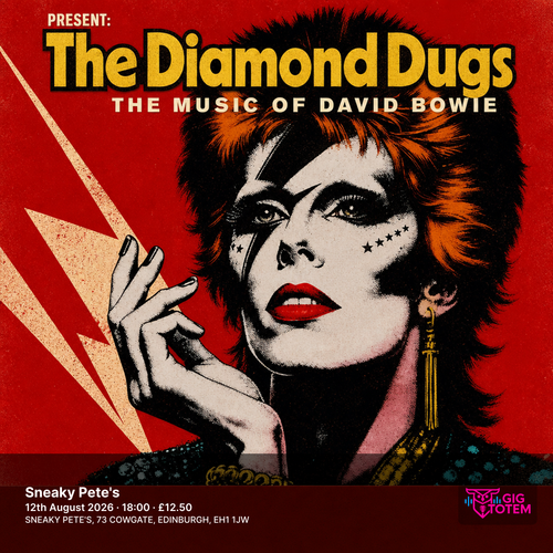 The Diamond Dugs Present: The Music of David Bowie at Sneaky Pete's on 12 August 2026 gig poster