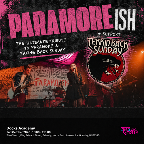 Paramoreish + Tekkin Back Sunday at Docks Academy on 2 October 2026 gig poster
