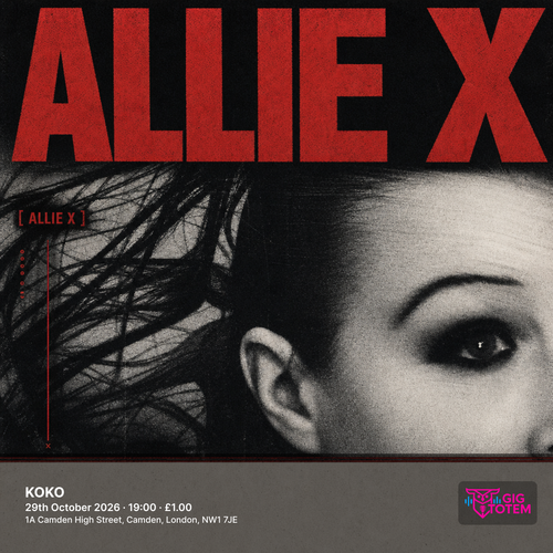 Allie X at KOKO on 29 October 2026 gig poster