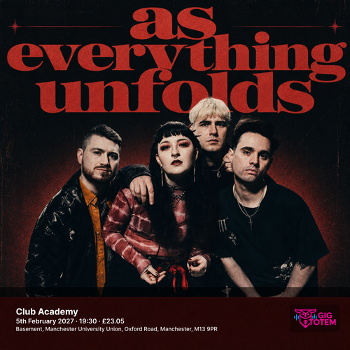 As Everything Unfolds at Club Academy on 5 February 2027 gig poster