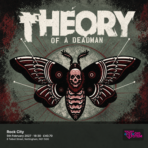 Theory Of A Deadman at Rock City on 5 February 2027 gig poster