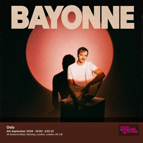 Bayonne at Oslo on 4 September 2026 gig poster