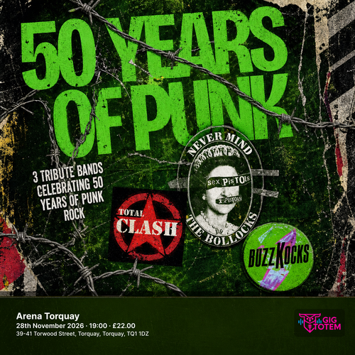 50 Years Of Punk at Arena Torquay on 28 November 2026 gig poster