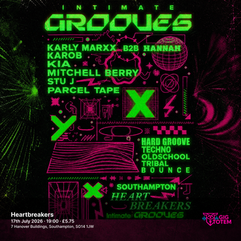 Intimate Grooves: X at Heartbreakers on 17 July 2026 gig poster