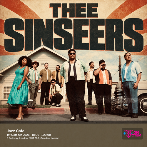 Thee Sinseers at Jazz Cafe on 1 October 2026 gig poster
