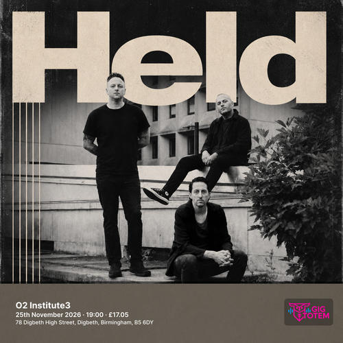 Held at O2 Institute3 on 25 November 2026 gig poster