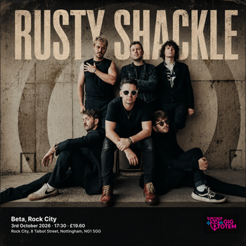 Rusty Shackle at Rock City on 3 October 2026 gig poster