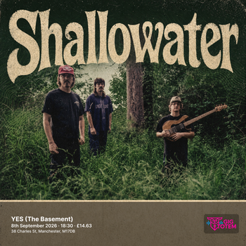 Shallowater at YES (The Basement) on 8 September 2026 gig poster