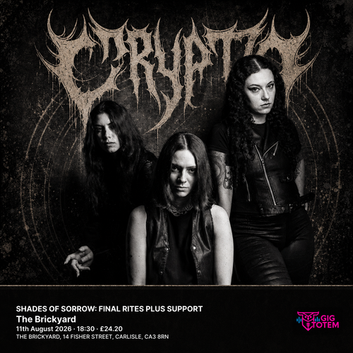 SHADES OF SORROW: FINAL RITES CRYPTA PLUS SUPPORT Crypta, Perpetua at The Brickyard on 11 August 2026 gig poster