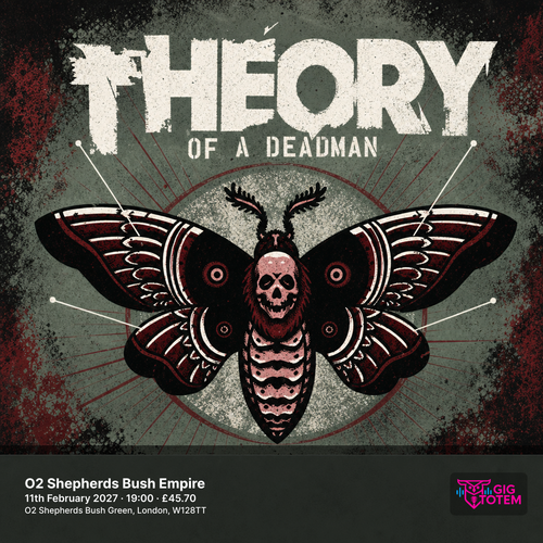 Theory of a Deadman at O2 Shepherds Bush Empire on 11 February 2027 gig poster