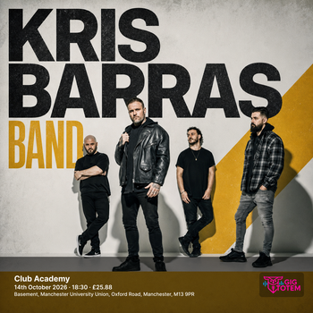 Kris Barras Band at Club Academy on 14 October 2026 gig poster