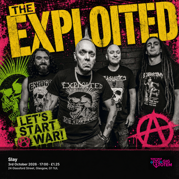 The Exploited Face Up at Slay on 3 October 2026 gig poster