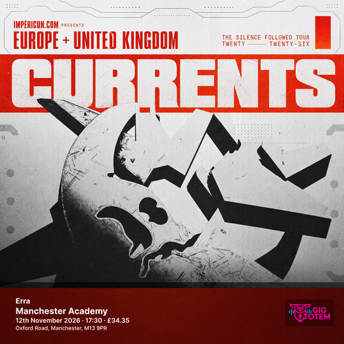 Currents + Erra European Tour Currents, Caskets, Aviana, ERRA november 2026 tour poster
