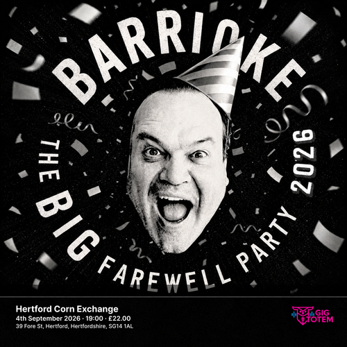 Barrioke at Hertford Corn Exchange on 4 September 2026 gig poster