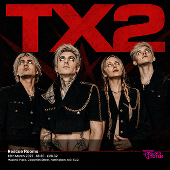 TX2 at Rescue Rooms on 12 March 2027 gig poster