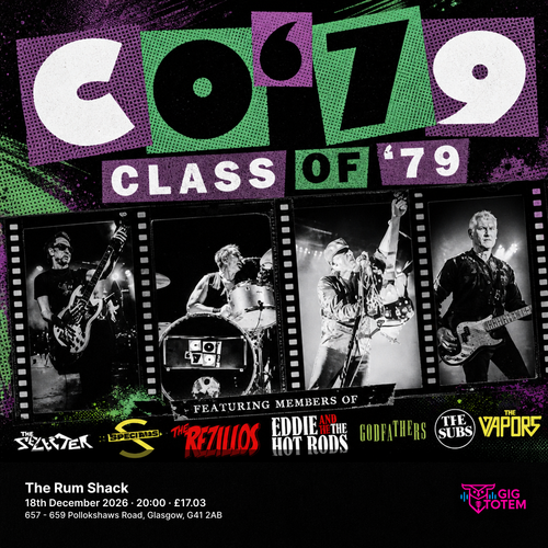 Class of '79 at The Rum Shack on 18 December 2026 gig poster