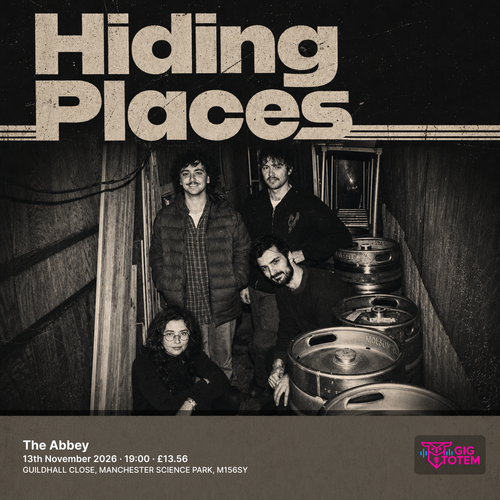 Hiding Places at The Abbey on 13 November 2026 gig poster
