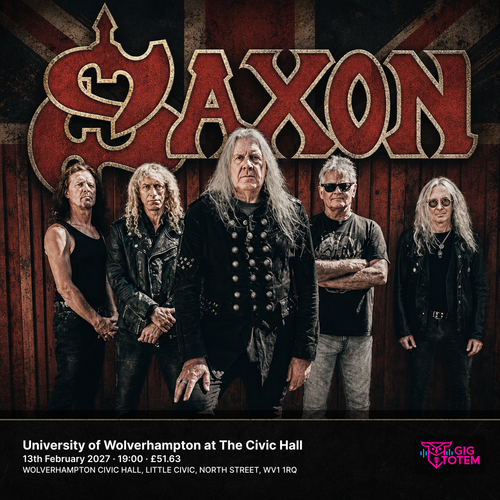 Saxon at University of Wolverhampton at The Civic Hall on 13 February 2027 gig poster