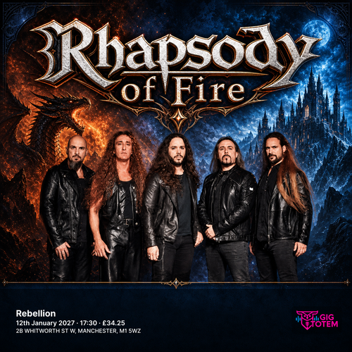 Rhapsody Of Fire at Rebellion on 12 January 2027 gig poster