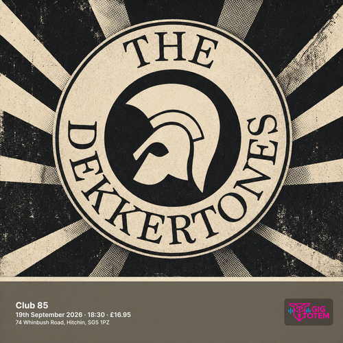 The Dekkertones at Club 85 on 19 September 2026 gig poster