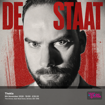 De Staat Hiqpy at Thekla on 9 November 2026 gig poster
