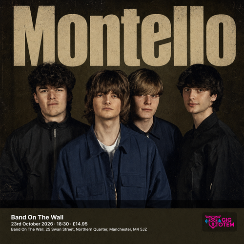 Montello at Band On The Wall on 23 October 2026 gig poster