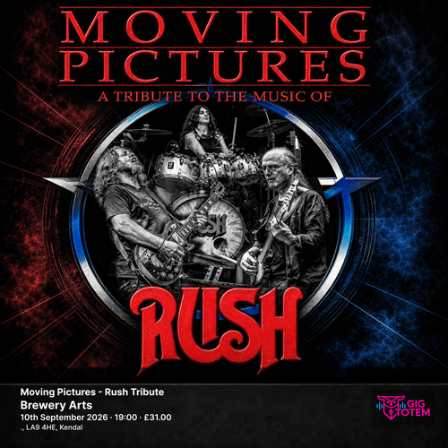 Moving Pictures - Rush Tribute Moving Pictures Tribute to Rush at Brewery Arts on 10 September 2026 gig poster