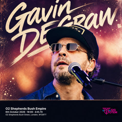 Gavin DeGraw at O2 Shepherds Bush Empire on 6 October 2026 gig poster