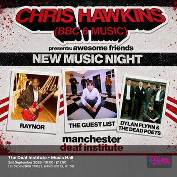Chris Hawkins Awesome Friends Presents at The Deaf Institute on 2 September 2026 gig poster