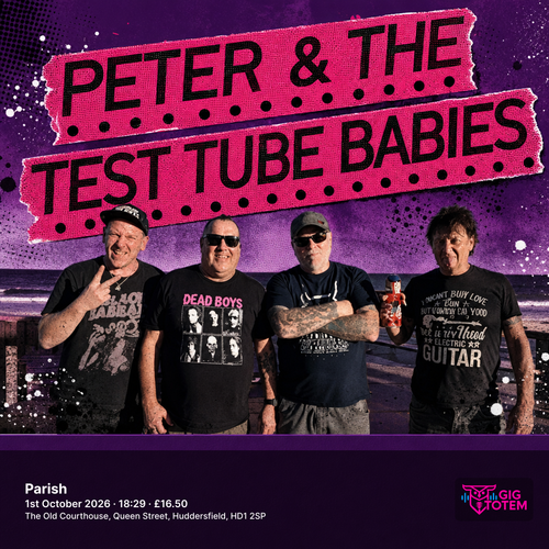 Peter & the Test Tube Babies at Parish on 1 October 2026 gig poster