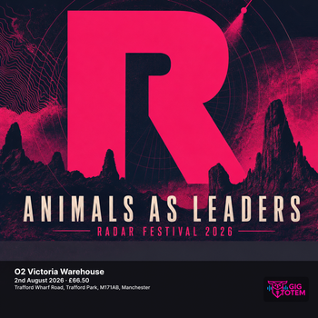 Radar Festival 2026 Animals as Leaders, The Pineapple Thief at O2 Victoria Warehouse on 1 August 2026 gig poster