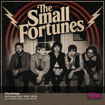 The Small Fortunes at The Garage on 2 October 2026 gig poster