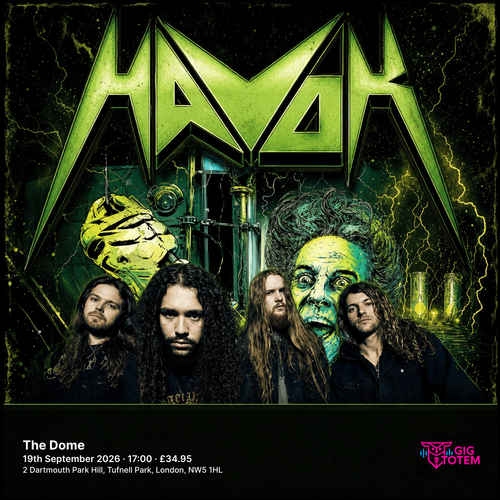 Havok at The Dome on 19 September 2026 gig poster