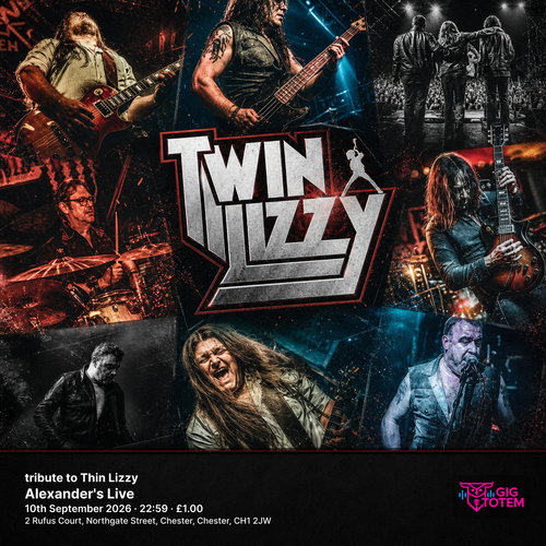 Twin Lizzy tribute to Thin Lizzy TWIN LIZZY at Alexander's Live on 10 September 2026 gig poster