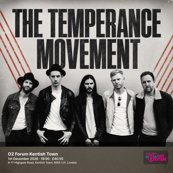 The Temperance Movement at O2 Forum Kentish Town on 1 December 2026 gig poster