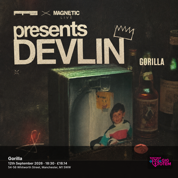 Devlin at Gorilla on 12 September 2026 gig poster