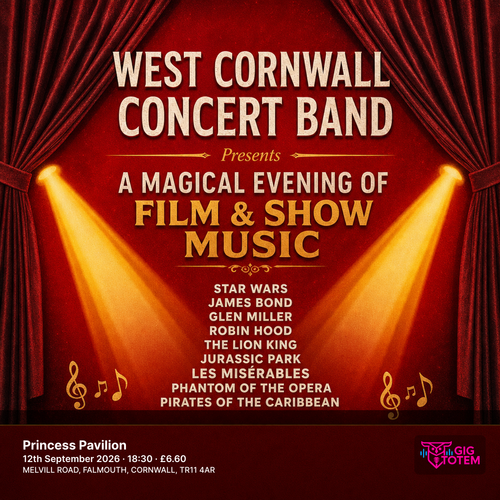 West Cornwall Concert Band at Princess Pavilion on 12 September 2026 gig poster