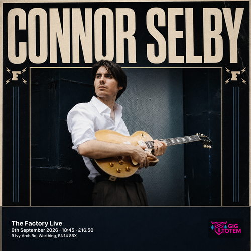 Connor Selby at The Factory Live on 9 September 2026 gig poster