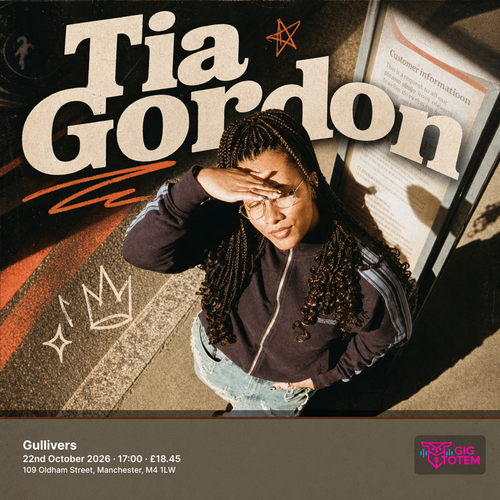 Tia Gordon at Gullivers on 22 October 2026 gig poster