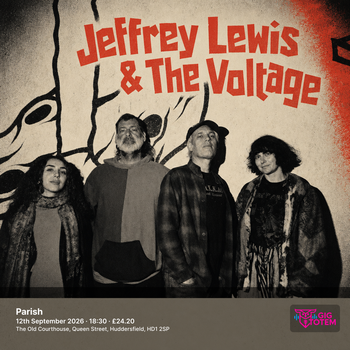 Jeffrey Lewis & The Voltage at Parish on 12 September 2026 gig poster