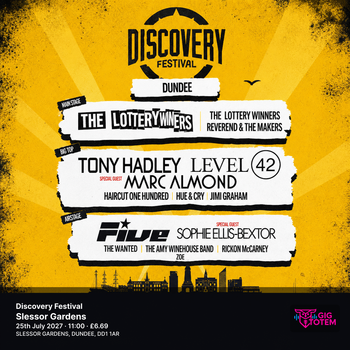 Discovery Festival The Lottery Winners, 80s Calling! at Slessor Gardens on 25 July 2027 gig poster