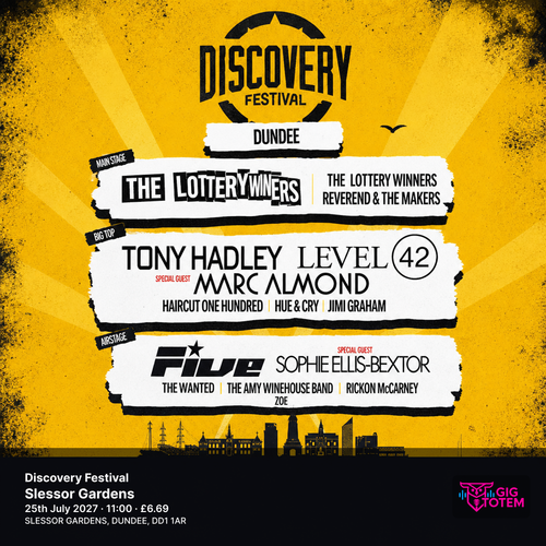 Discovery Festival The Lottery Winners, 80s Calling! at Slessor Gardens on 25 July 2027 gig poster